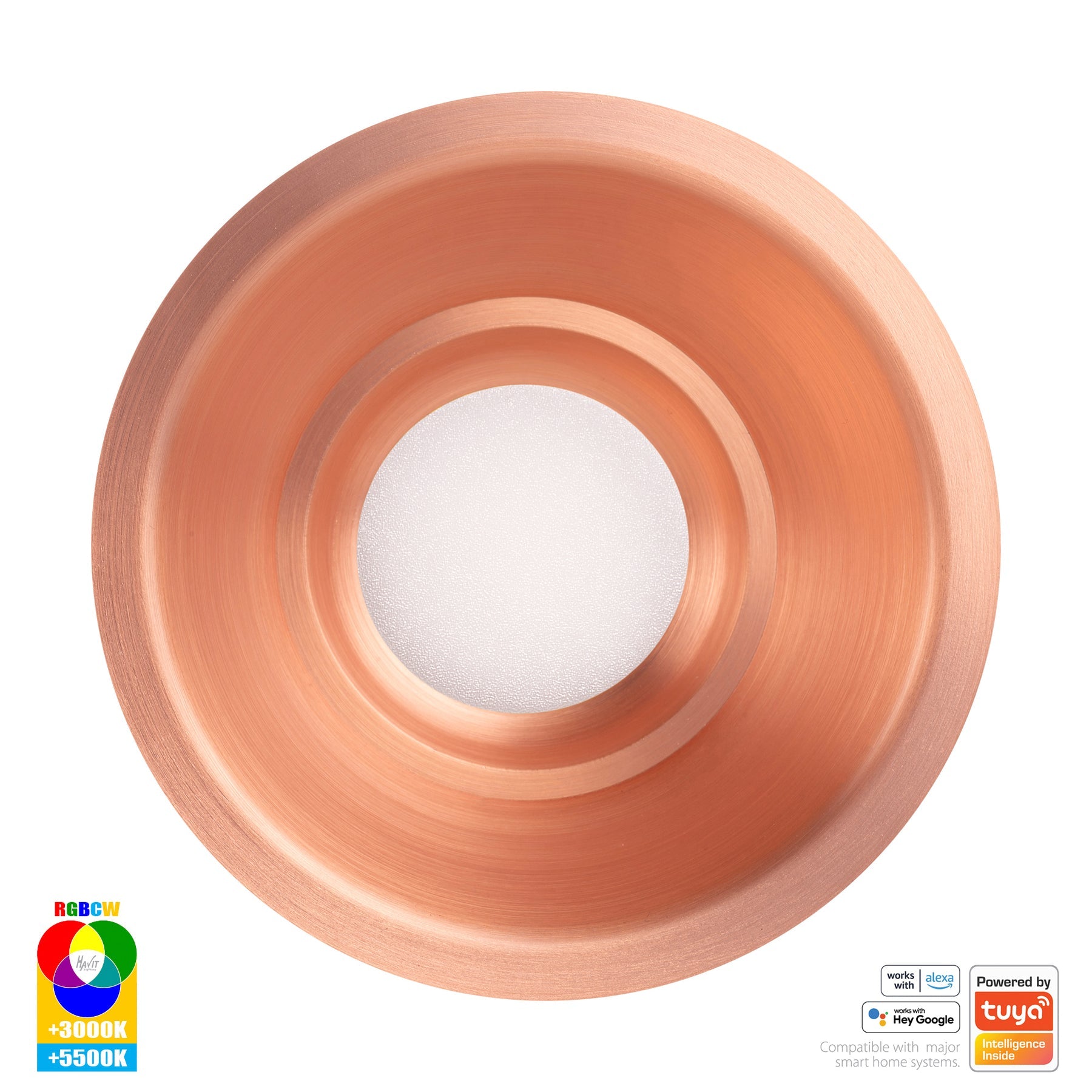 Havit Lighting Prime Copper Coloured Fixed Deep RGBCW WIFI LED Downlight