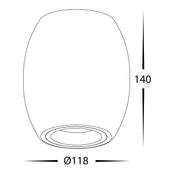 Havit Lighting Nella Black 12w Surface Mounted LED Downlight