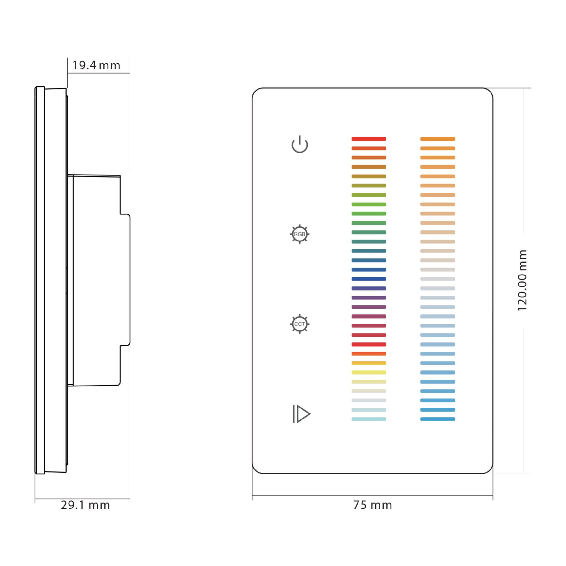Havit Lighting RGBCW LED Strip Touch Panel Controller