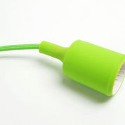 Polly Silicone Pendant with Fabric Cable - Green Cable