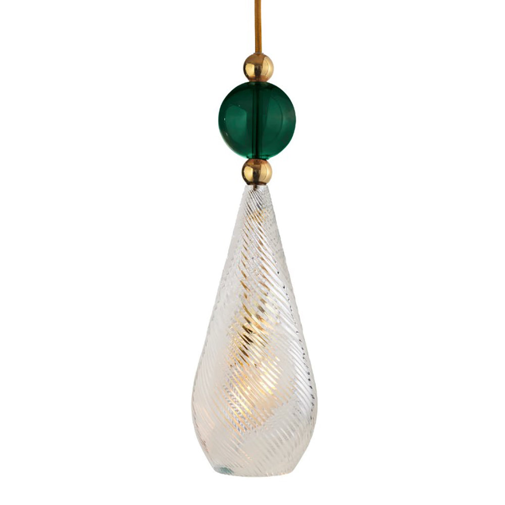 Smykke Pendant Light W180mm Swirl Clear Glass