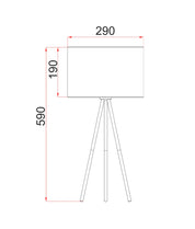 JAMBES: Drum Shade with Antique Brass Tripod Table Lamps