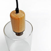 Modern Glass and Wood Pendant Light