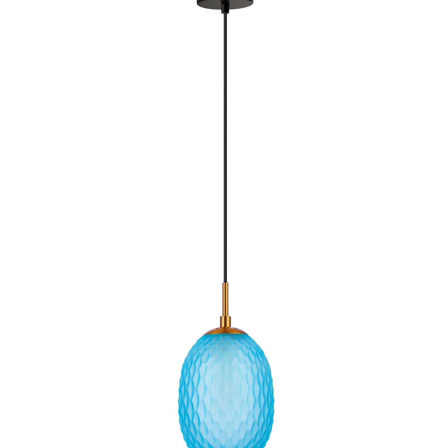 KATHAL: Interior Ellipse Glass Segmented with Brass Highlight Enclosed Pendant Lights