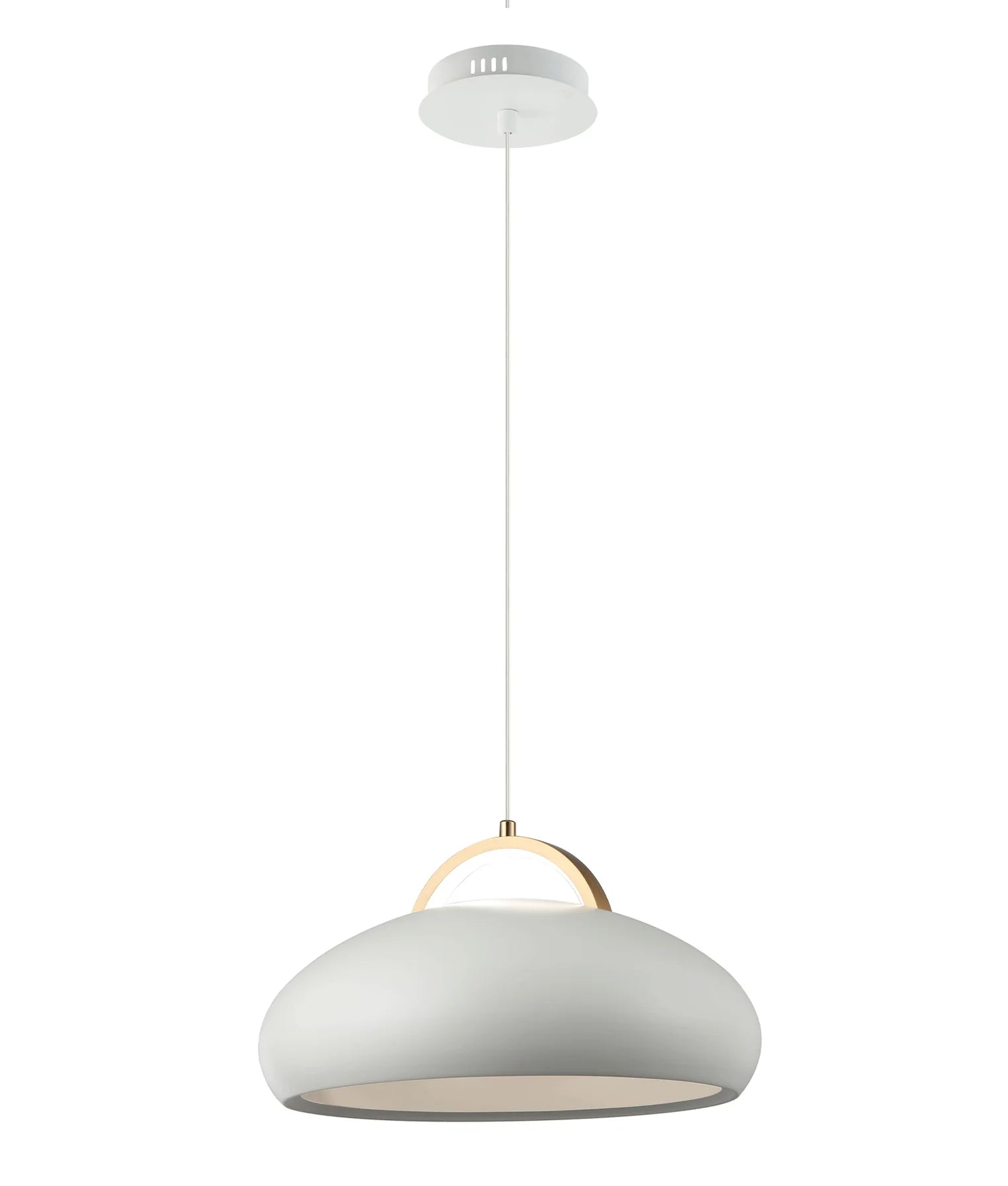 KUPOL: Interior LED Tri-CCT Dome with Brass Highlight Pendant Lights