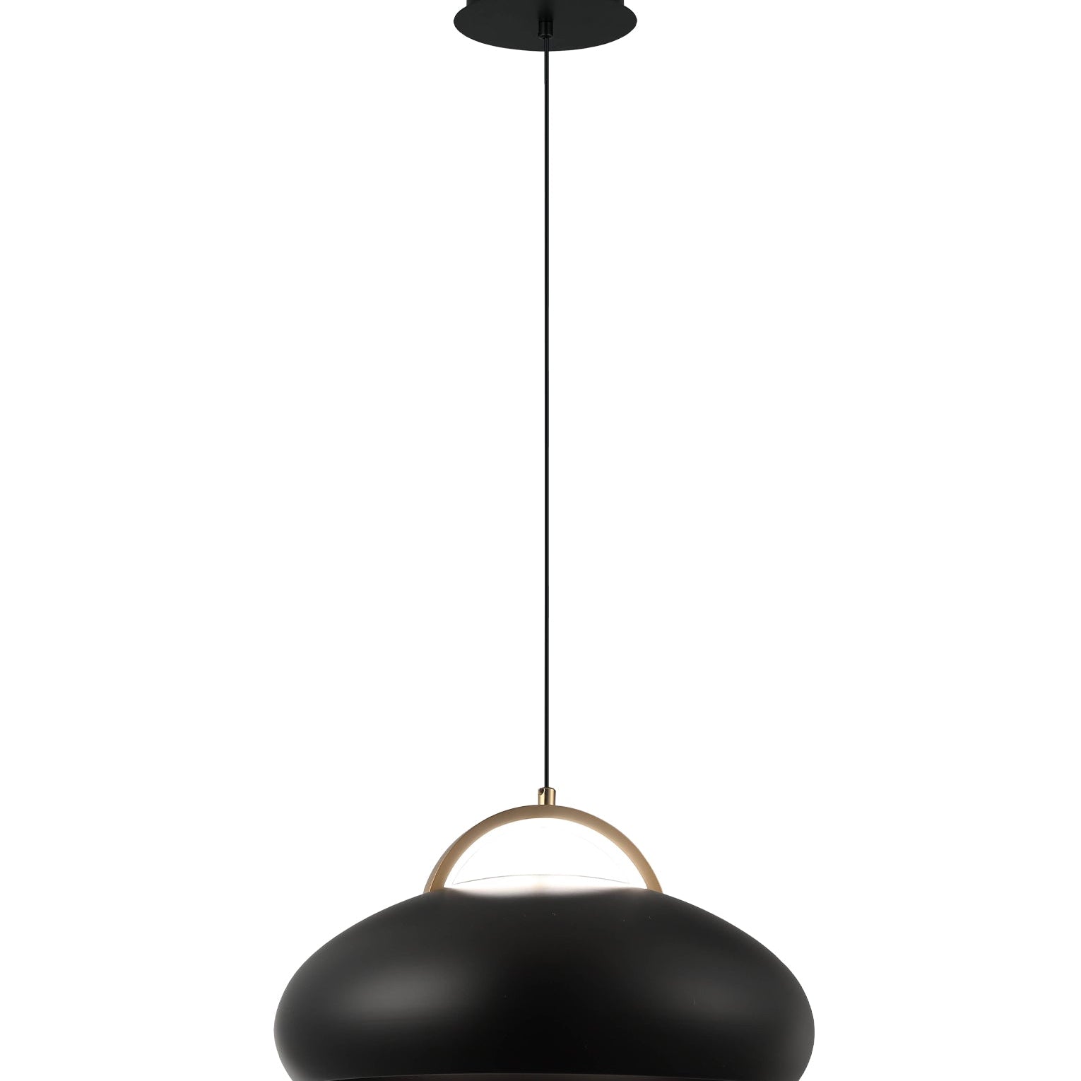 KUPOL: Interior LED Tri-CCT Dome with Brass Highlight Pendant Lights