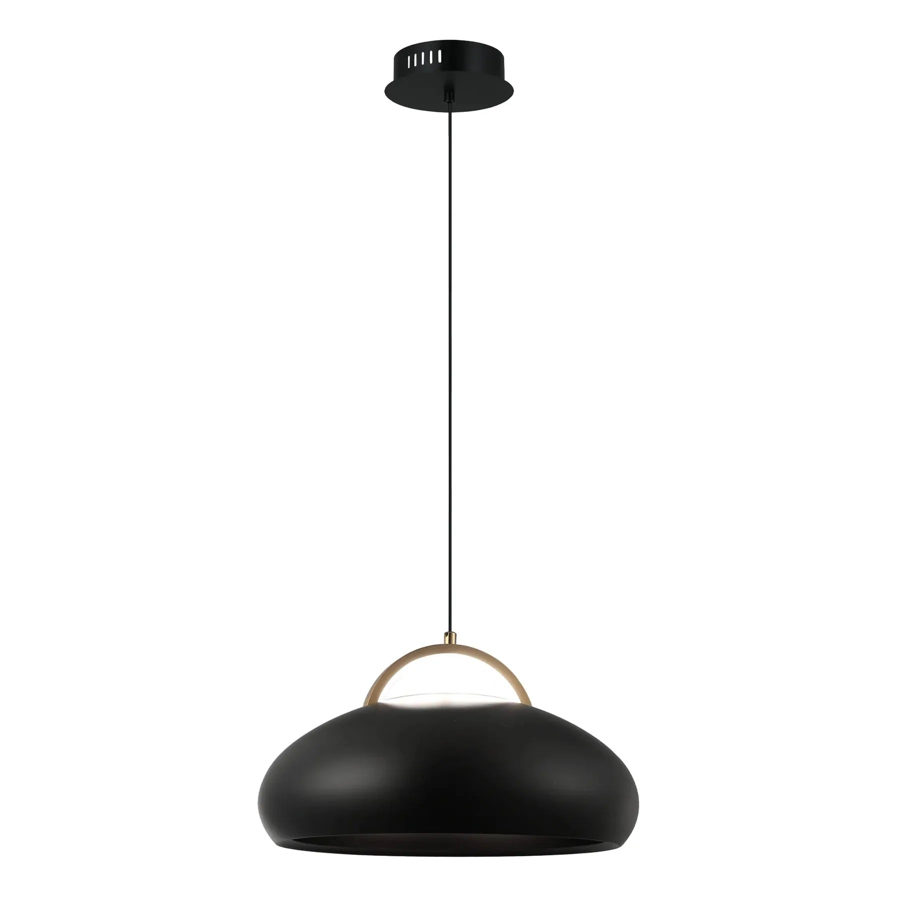 KUPOL: Interior LED Tri-CCT Dome with Brass Highlight Pendant Lights