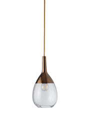 Lute Small Pendant Light Clear & Shiny Gold