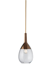 Lute Small Pendant Light Clear & Shiny Gold