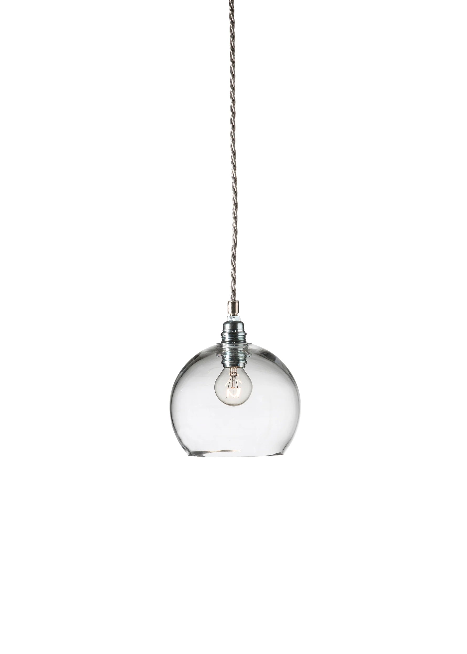 Rowan Small Pendant Light Clear & Matt Silver