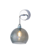 Rowan Small Wall Light Smokey Grey & Shiny Silver
