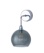 Rowan Small Wall Light Smokey Grey & Shiny Silver