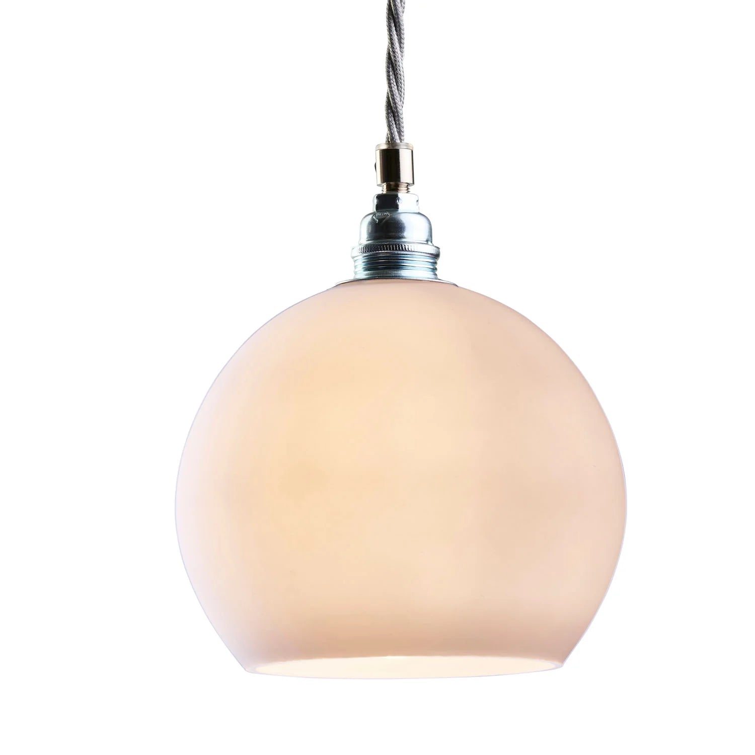 Rowan Small Pendant Light Marshmallow & Matt Silver