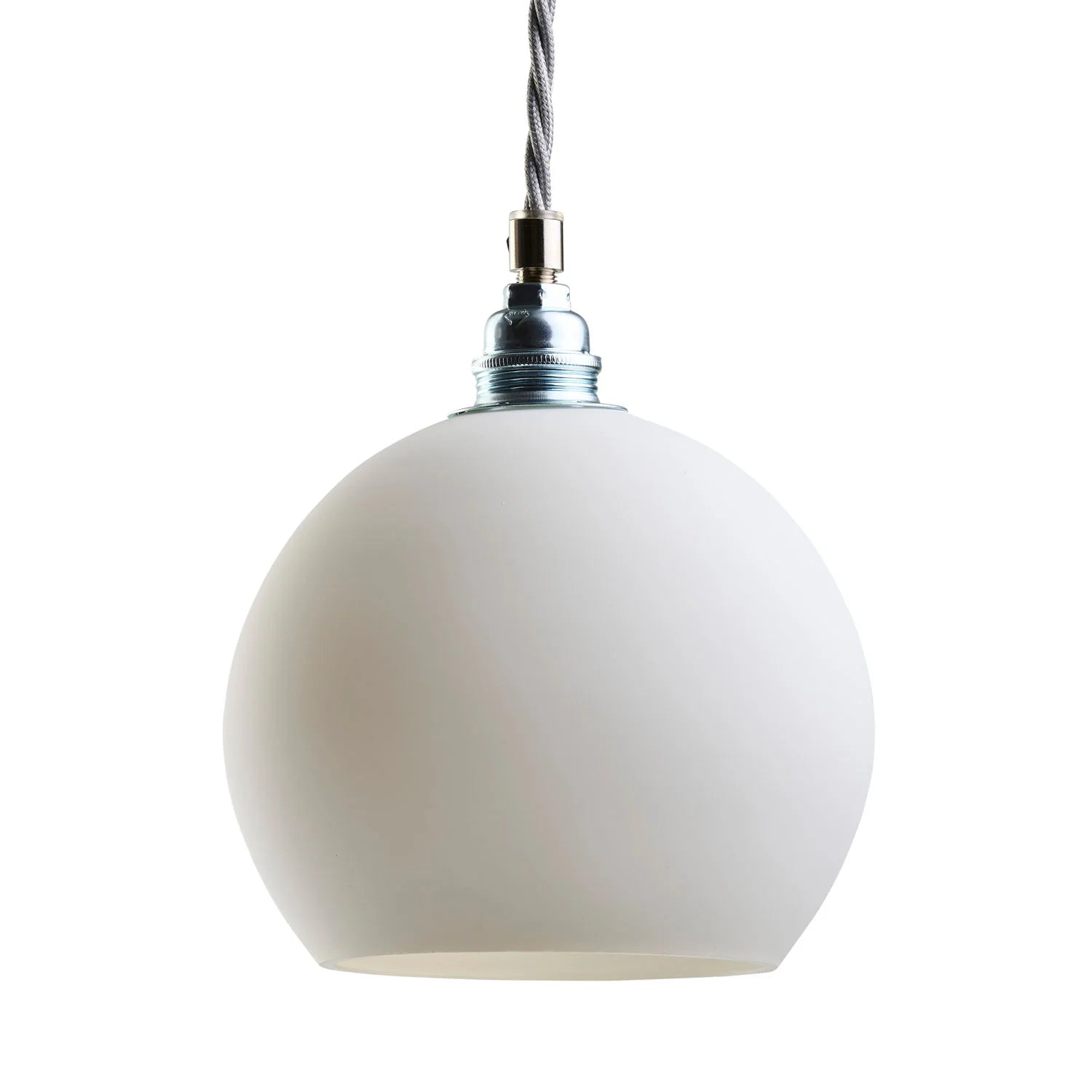 Rowan Small Pendant Light Marshmallow & Matt Silver
