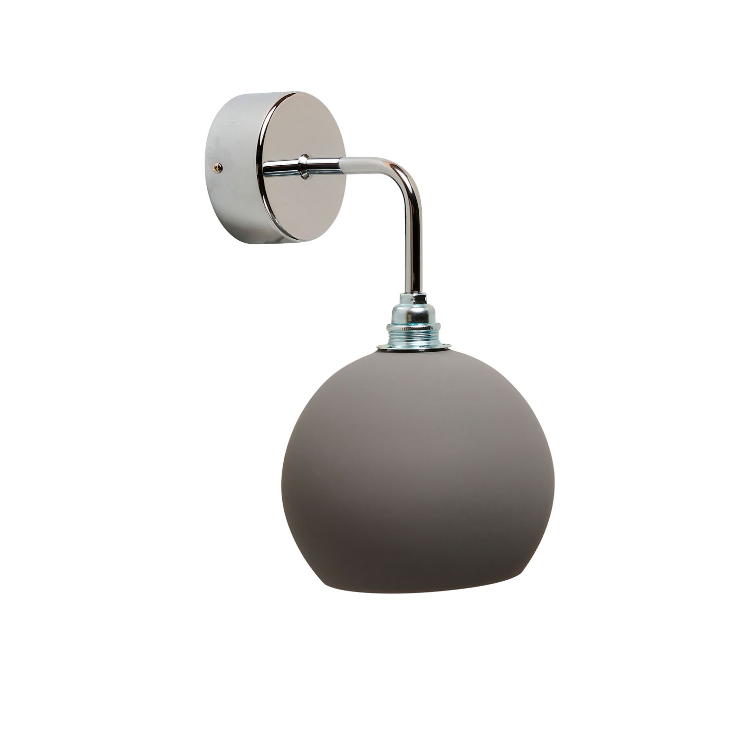 Rowan Small Wall Light Earl Grey & Shiny Silver
