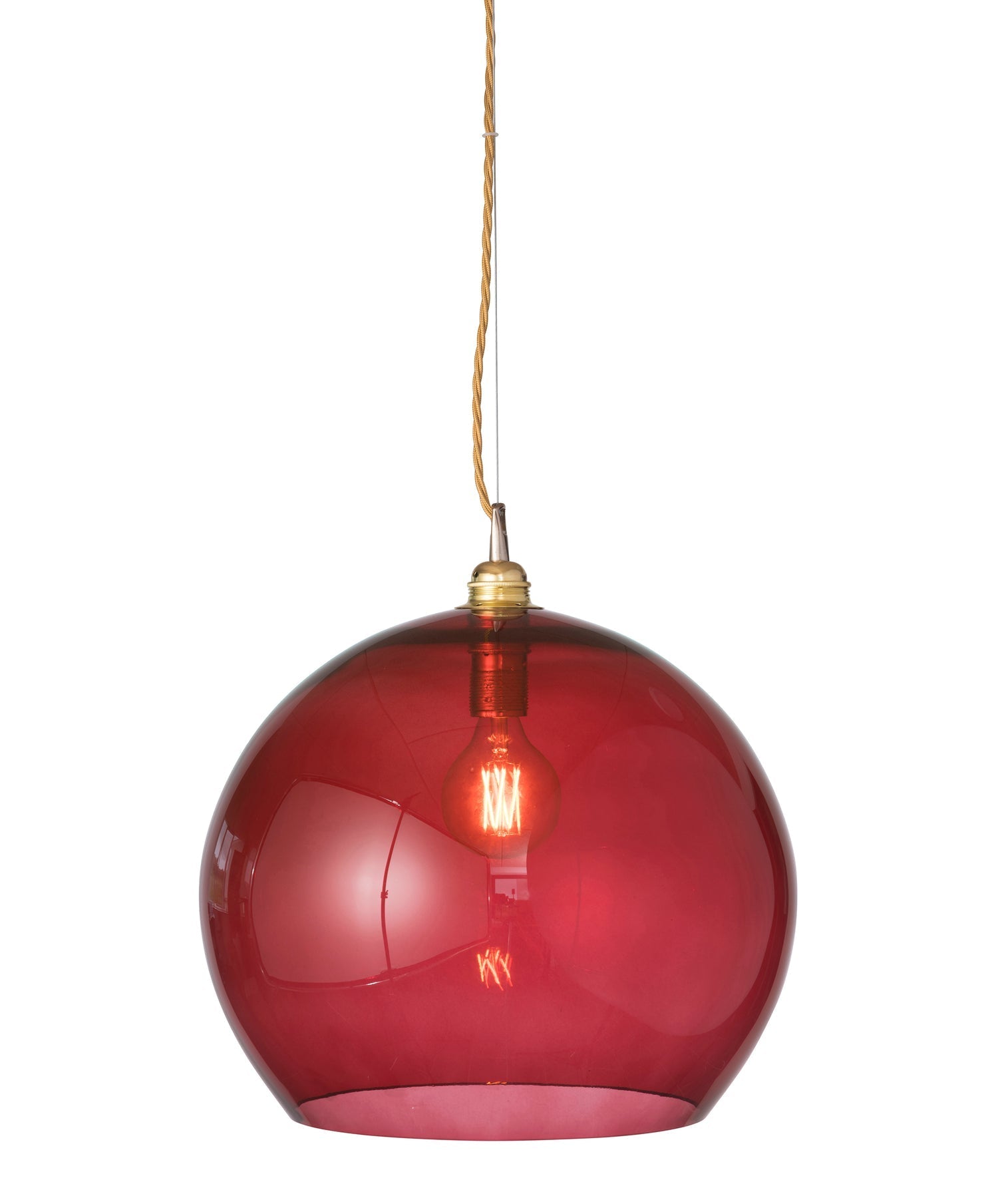 Rowan Large Pendant Light Ruby & Matt Gold