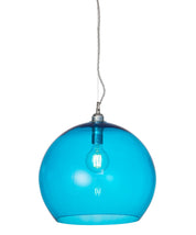 Rowan Large Pendant Light Pool Blue & Matt Silver
