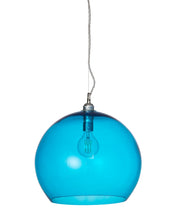 Rowan Large Pendant Light Pool Blue & Matt Silver