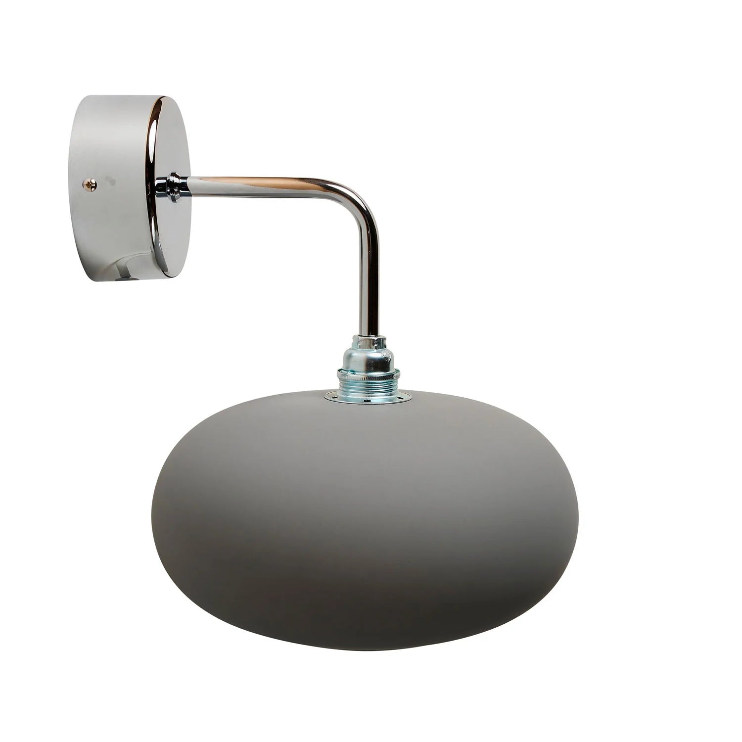 Horizon Small Wall Light Earl Grey & Shiny Silver