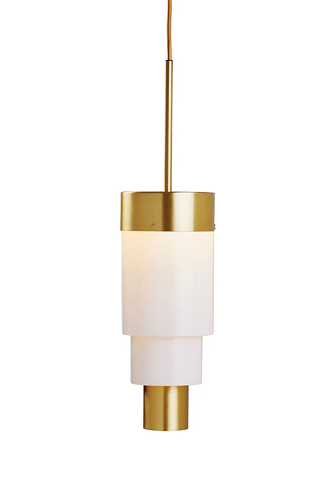 A-spire Pendant Light Opal White & Brushed Brass
