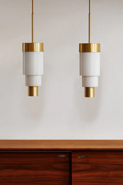 A-spire Pendant Light Opal White & Brushed Brass