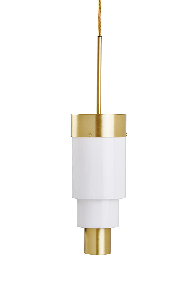 A-spire Pendant Light Opal White & Brushed Brass