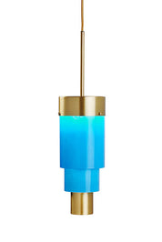 A-spire Pendant Light Opal Blue & Brushed Brass