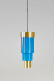 A-spire Pendant Light Opal Blue & Brushed Brass