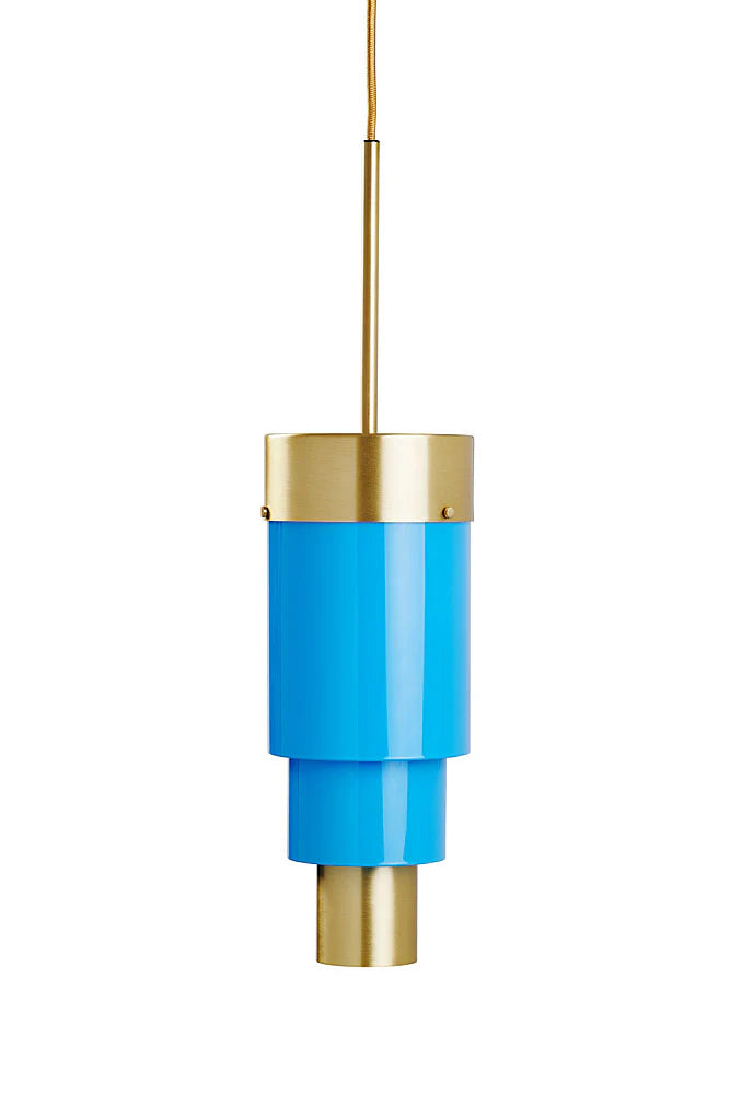 A-spire Pendant Light Opal Blue & Brushed Brass
