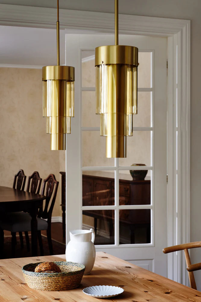 A-spire Pendant Light Golden Smoke & Brushed Brass