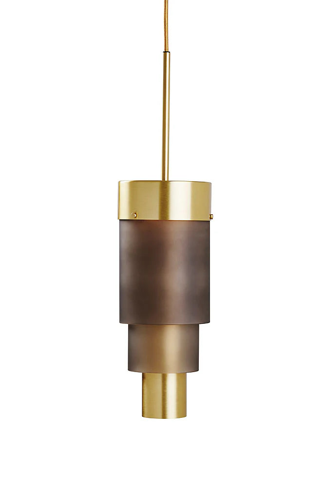 A-spire Pendant Light Sanded Smokey Grey & Brushed Brass