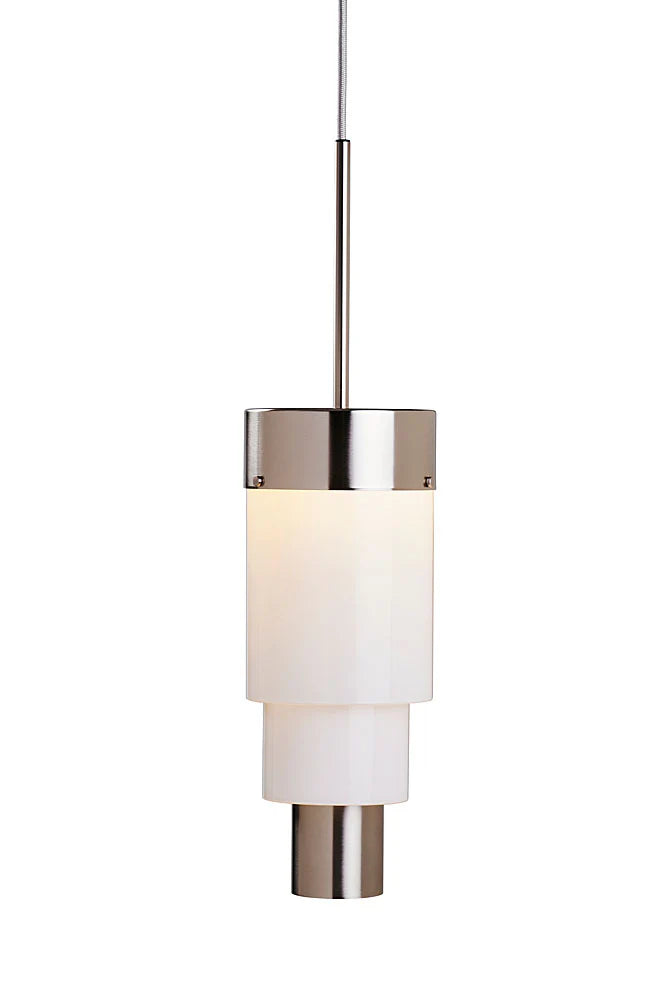 A-spire Pendant Light Opal White & Brushed Silver