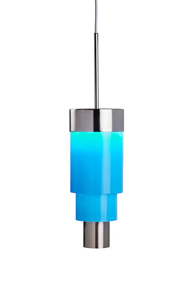 A-spire Pendant Light Opal Blue & Brushed Silver