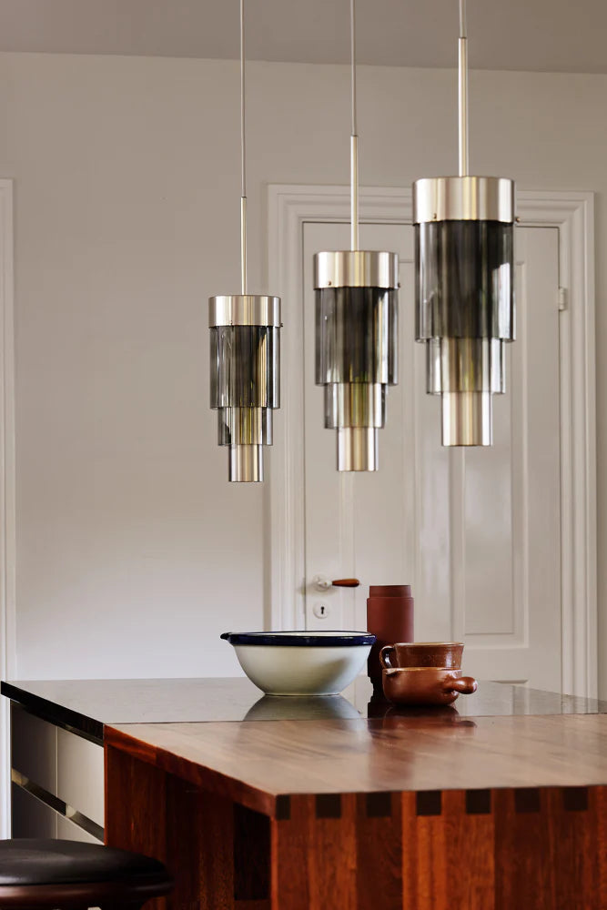 A-spire Pendant Light Smokey Grey & Brushed Silver