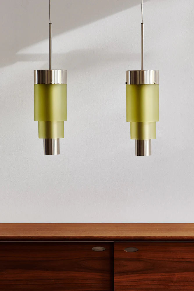 A-spire Pendant Light Sanded Olive & Brushed Silver