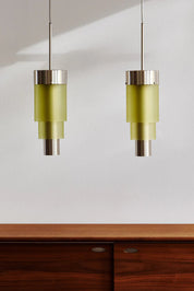 A-spire Pendant Light Sanded Olive & Brushed Silver