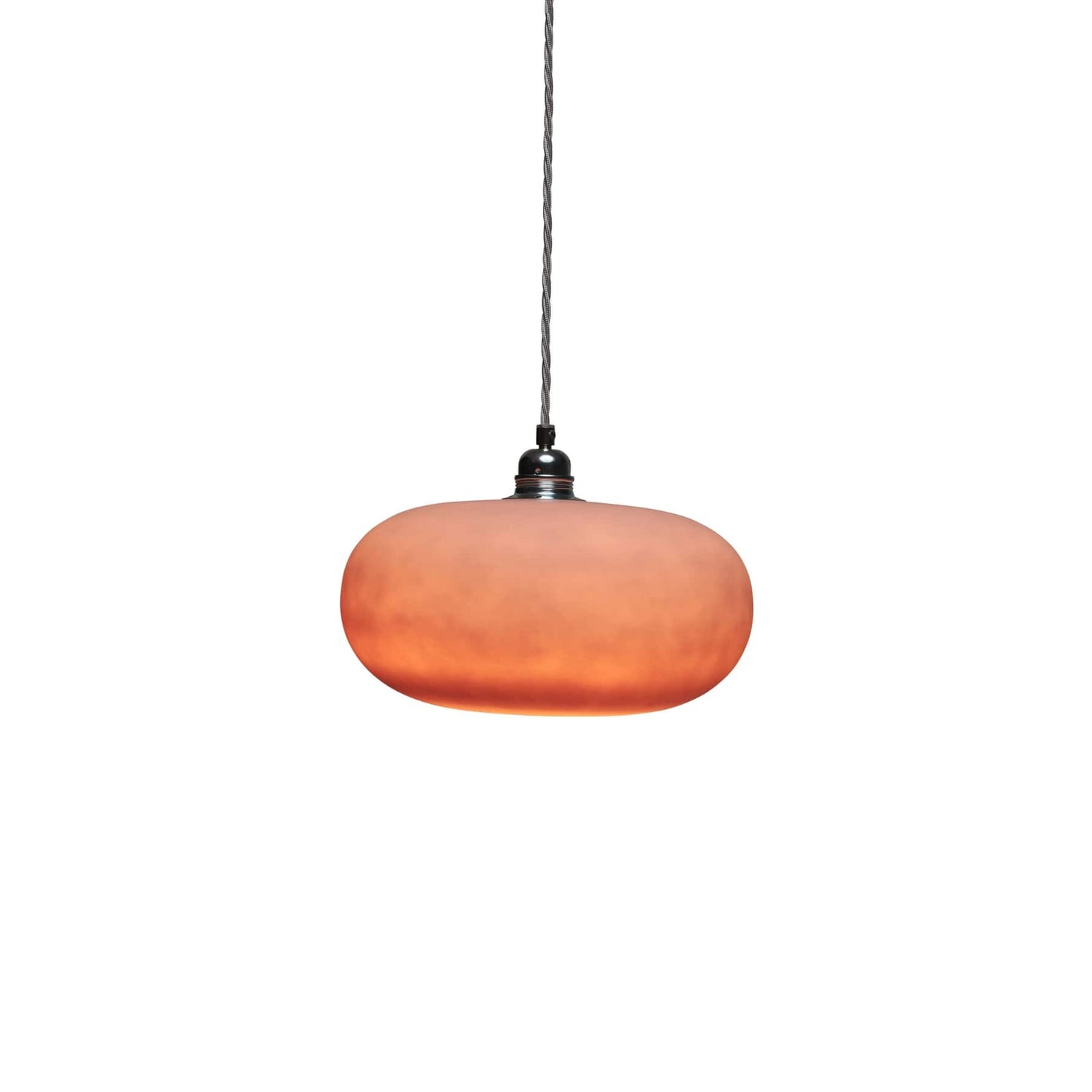 Horizon Medium Pendant Light Latte & Matt Silver