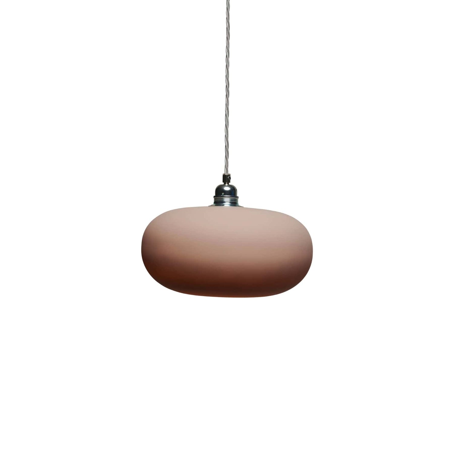 Horizon Medium Pendant Light Latte & Matt Silver