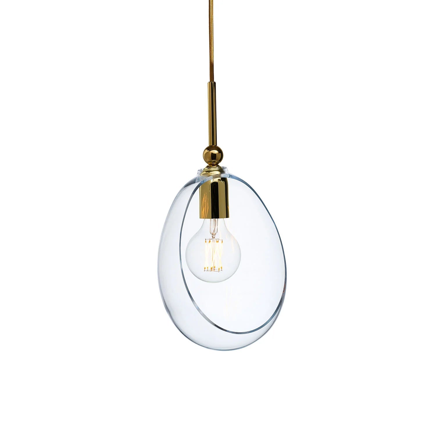 Embrace Medium Pendant Light Shiny Gold & Clear