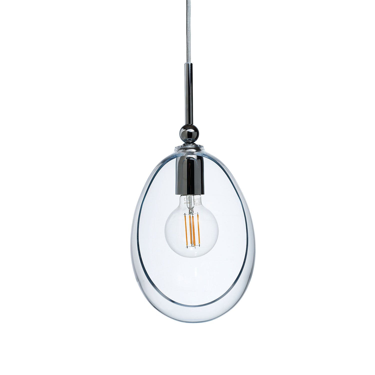 Embrace Medium Pendant Light Clear & Shiny Silver