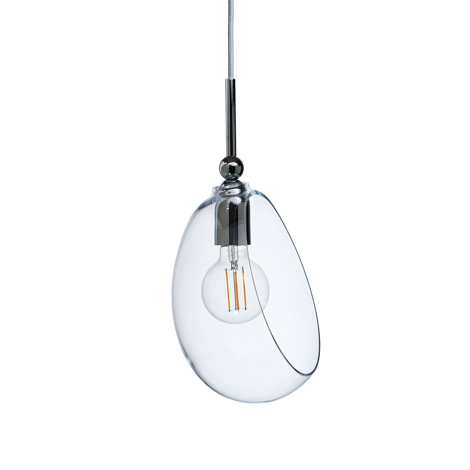 Embrace Medium Pendant Light Clear & Shiny Silver