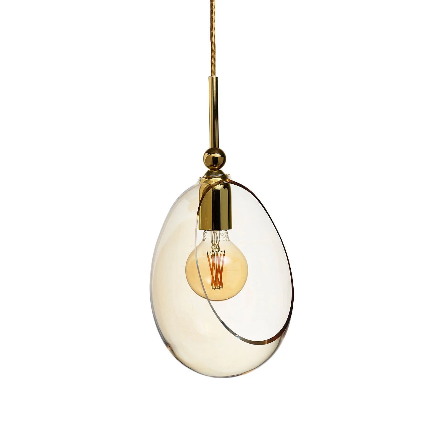 Embrace Medium Pendant Light Golden Smoke & Shiny Silver