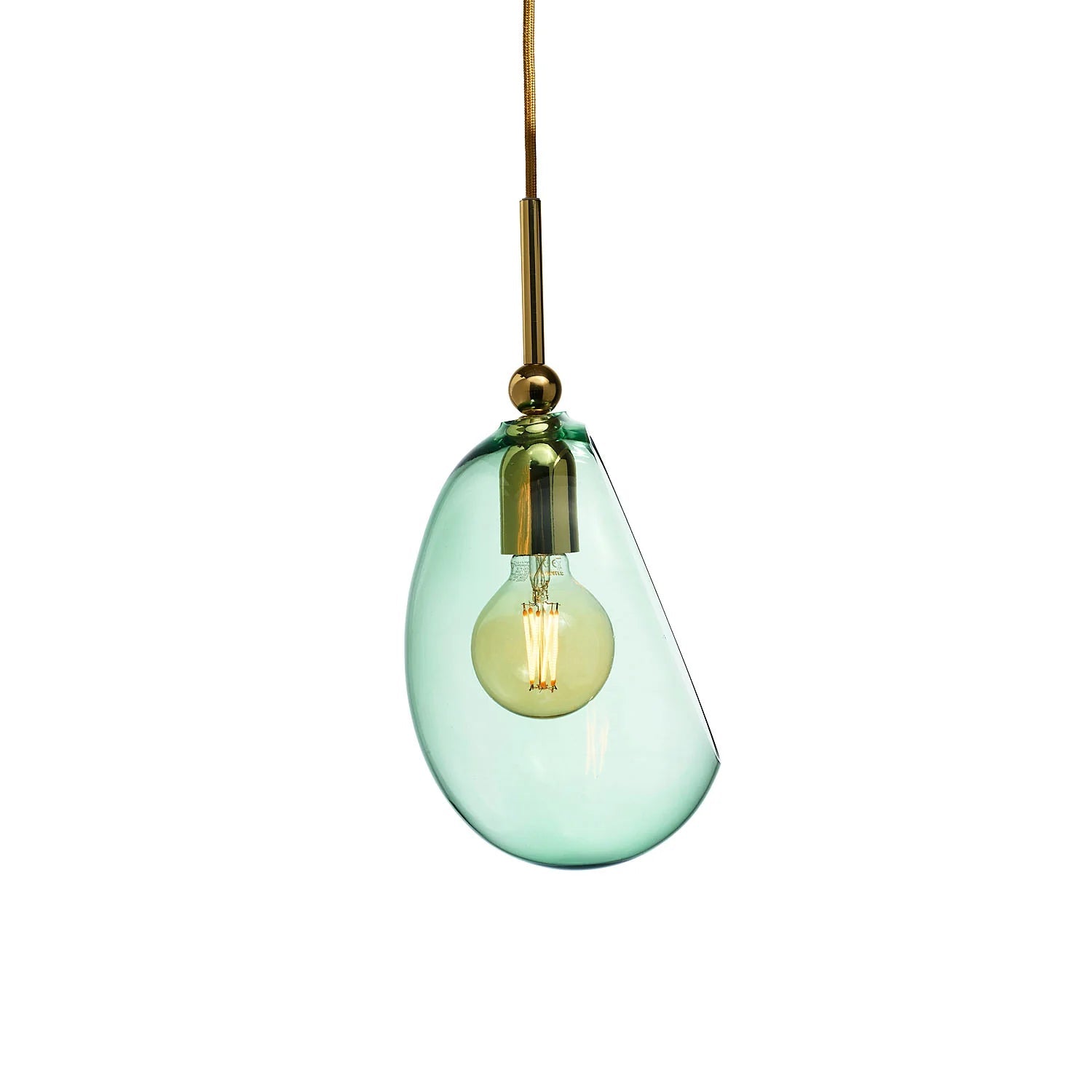 Embrace Medium Pendant Light Forest Green & Shiny Silver