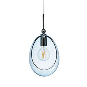 Embrace Medium Pendant Light Topaz Blue & Shiny Silver