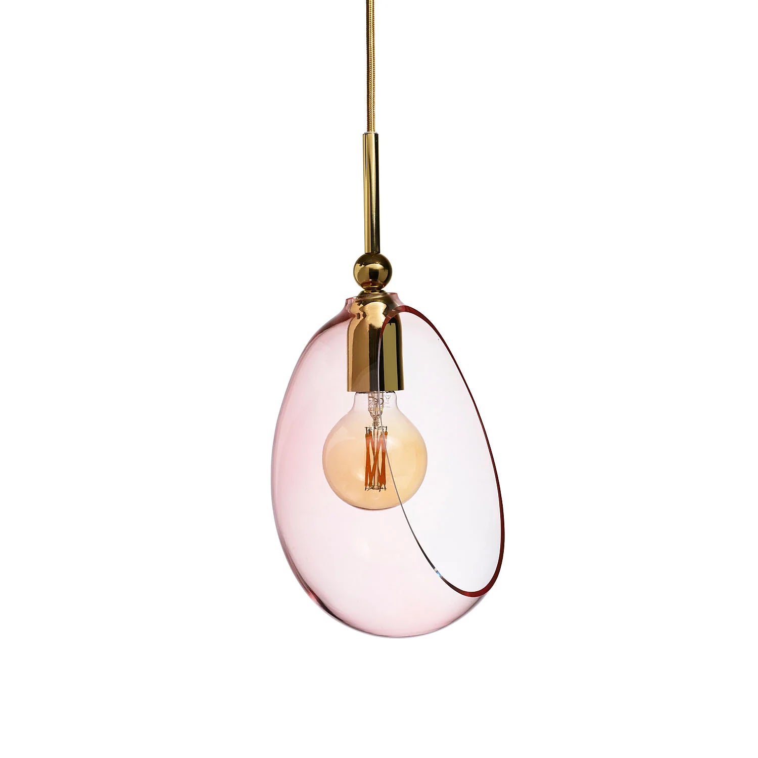 Embrace Medium Pendant Light Bright Coral & Shiny Silver