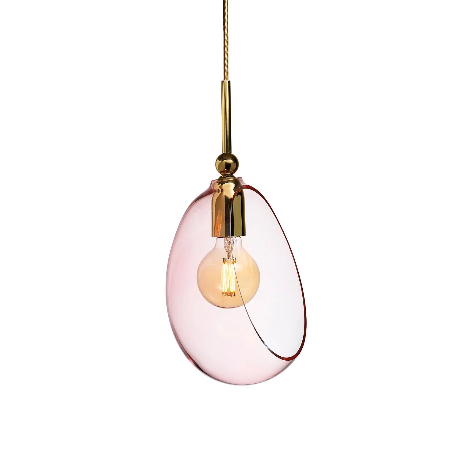 Embrace Medium Pendant Light Bright Coral & Shiny Silver