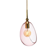 Embrace Medium Pendant Light Bright Coral & Shiny Silver