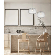 Labu Dome Glass with Segments Pendant Light Amber & Clear