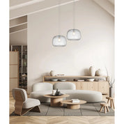 Labu Dome Glass with Segments Pendant Light Amber & Clear