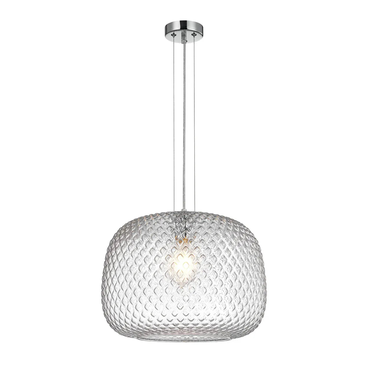 Labu Dome Glass with Segments Pendant Light Amber & Clear